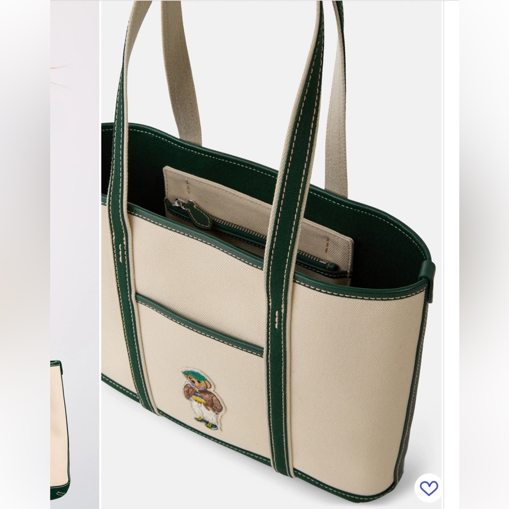 Polo Ralph Lauren Bear Embroidery Canvas
Tote Bag Green White - Picture 5 of 5